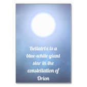 Bellatrix Tischnummer (Rückseite)