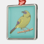 Bellbird Korimako NZ bird Ornament Aus Metall (Links)