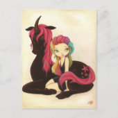 Belle and Night - Fantasy Regenbogen Goth Unicorn Postkarte (Vorderseite)