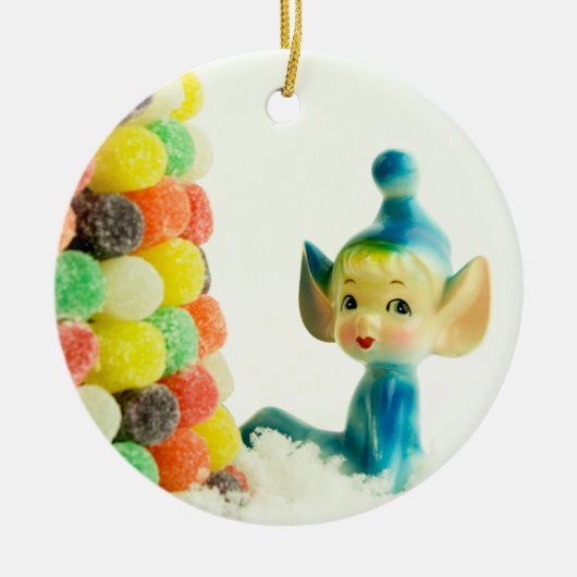 Belle die Pixie-Elfe Keramikornament (Vorne)