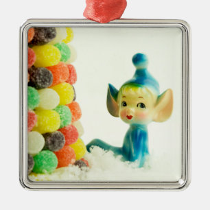Belle die Pixie-Elfe Silbernes Ornament