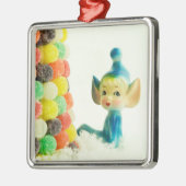 Belle die Pixie-Elfe Silbernes Ornament (Links)
