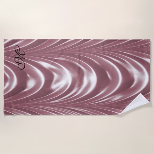 Belle Drape Petal Elegantes Muster Monogramm Strandtuch (Vorderseite)