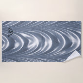 Belle Drape Soft Bleau Elegantes Muster Monogramm Strandtuch (Vorderseite)