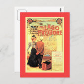 Belle époque 1899 Italienisches Bahnposter Postkarte (Vorne/Hinten)