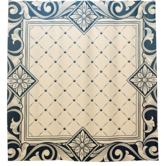 belle époque, art nouveau, viktorianisch, floral, duschvorhang (Vorderseite)