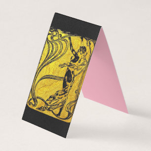 Belle Epoque,Art Nouveau,vintage,gold,schwarz,weib Visitenkarten