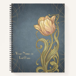 Belle Époque Botanicals: Art Nouveau Pink Tulip Notizblock