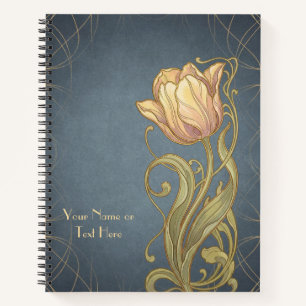 Belle Époque Botanicals: Art Nouveau Rosa Tulpe Notizblock