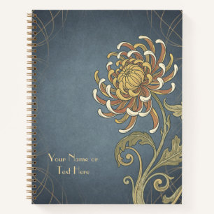 Belle Époque Botanicals: Goldene Chrysantheme Notizblock