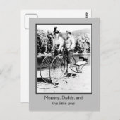 Belle époque Fahrradgeschichte, 2 Erwachsene und B Postkarte (Vorne/Hinten)