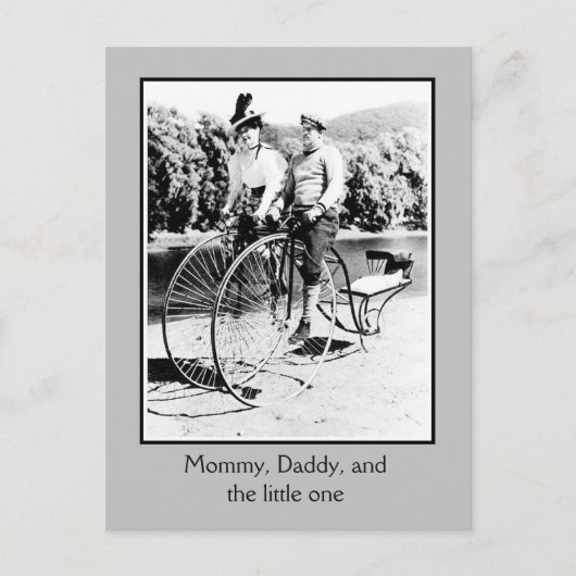 Belle époque Fahrradgeschichte, 2 Erwachsene und B Postkarte (Vorderseite)