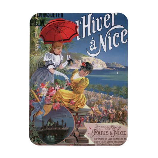 Belle Epoque Nice Winterreise-Poster Magnet (Vertikal)