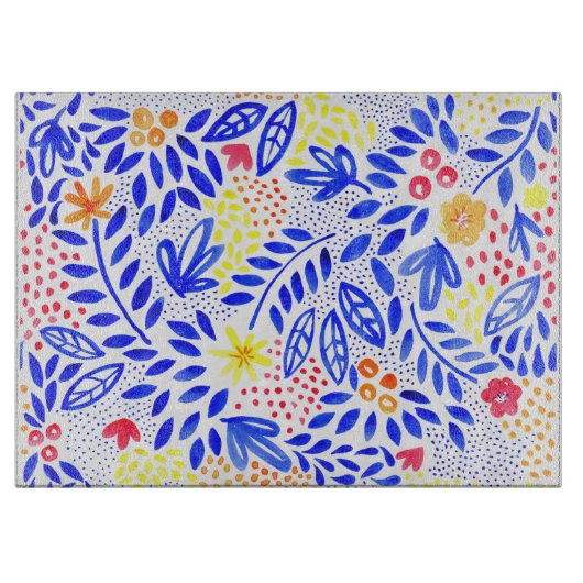 Belle Floral Glass Chopping Board Schneidebrett (Vorderseite)
