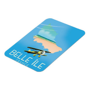 Belle Île, Frankreich Reiseplakat drucken. Magnet