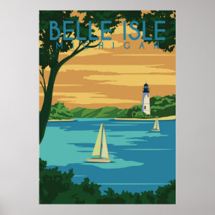 Belle Isle Michigan Poster