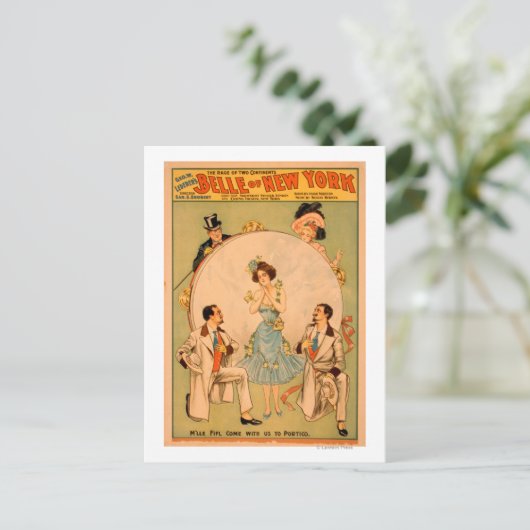 "Belle of New York" Musical Theater Poster Postkarte (Stehend Vorderseite)