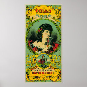 Belle of Virginia Tobacco Label Petersburg, VA Poster