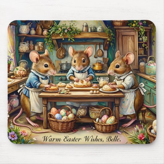 BELLE ~ OSTERMAUSE ~ Ostereier machen ~ Mousepad (Vorne)