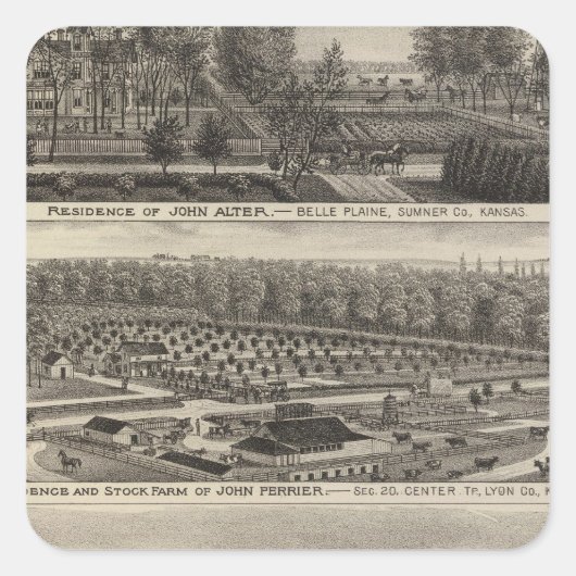 Belle Plaine, Kansas Quadratischer Aufkleber (Vorderseite)