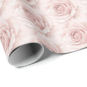 Belle Rose Schöne rosa Blumen Hochzeit Geschenkpapier (Rolleneckpunkt)