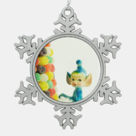 Belle the Pixie Elf Schneeflocken Zinn-Ornament
