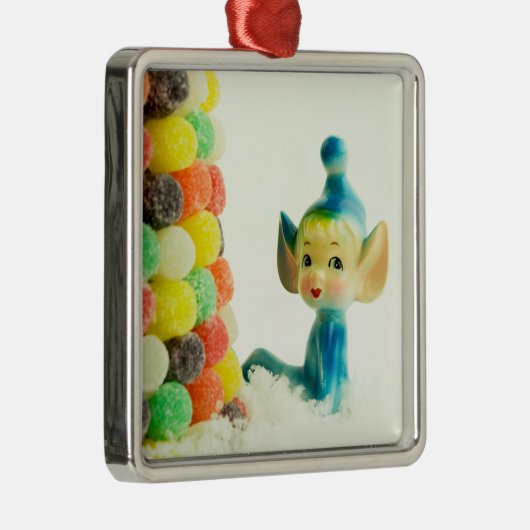 Belle the Pixie Elf Silbernes Ornament (Rechts)
