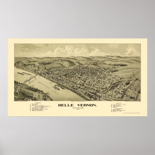 Belle Vernon, PA Panoramic Map - 1902 Poster (Vorne)