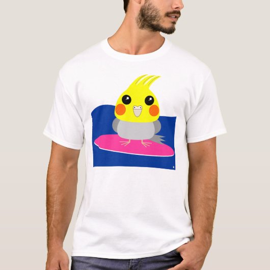 BelleBelle Charaktercockatiel-/-vogelsurfen T-Shirt (Vorderseite)