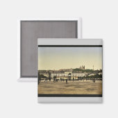 Bellecour Place, Lyons, Frankreich, Vintages Fotoc Magnet (Vorderseite/Rückseite)