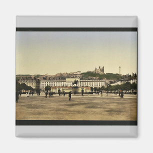 Bellecour Platz, Lyon, Frankreich Vintages Magnet
