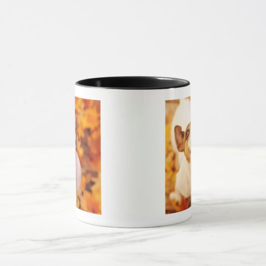 Bellender und springender Jack-Russell-Terrier, Tasse (Zentrum)