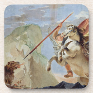 Bellerophon, reitenpegasus, die Chimären tötend, Untersetzer