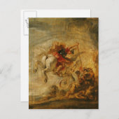 Bellerophon Riding Pegasus Kampf gegen die Chimera Postkarte (Vorne/Hinten)