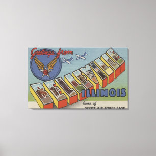 Belleville, Illinois - große Buchstabe-Szenen Leinwanddruck