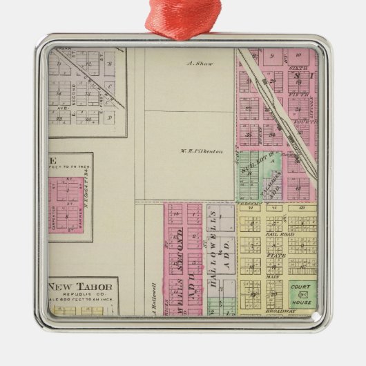 Belleville, Talmage, Harbine, Elgo, Kansas Ornament Aus Metall (Vorne)