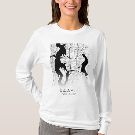 Bellevue City Map T-Shirt (Vorderseite)