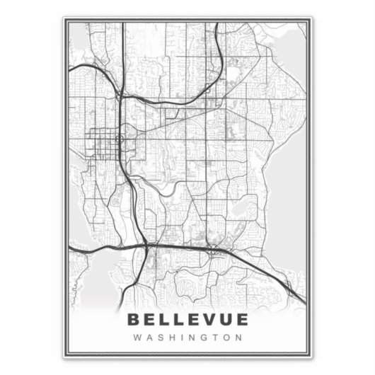 Bellevue Map Aufkleber (Vorderseite)
