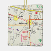 Bellevue Ohio Road Map Keramikornament (Links)