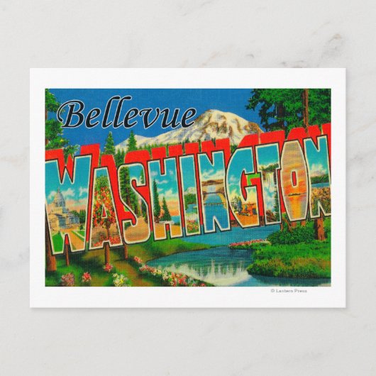 Bellevue, Washington - Große Briefszenen Postkarte (Vorderseite)