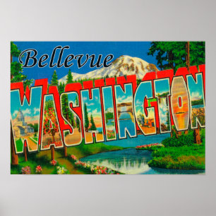 Bellevue, Washington - große Buchstabe-Szenen Poster