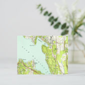 Bellevue Washington Vintag Map Postkarte (Stehend Vorderseite)