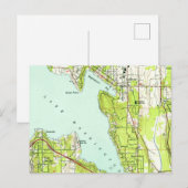 Bellevue Washington Vintag Map Postkarte (Vorne/Hinten)