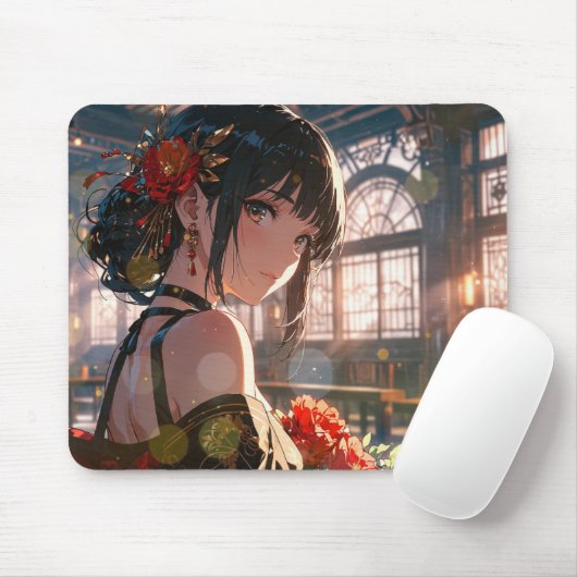 Belleza en rojo mousepad (Mit Mouse)