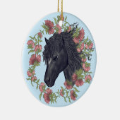 Bellflower Black Horse Ornament (Rechts)