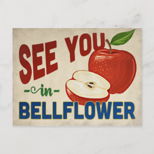 Bellflower Kalifornien Apfel - Vintage Reise Postkarte