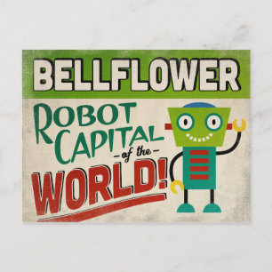 Bellflower Kalifornien Roboter - Lustig Vintage Postkarte