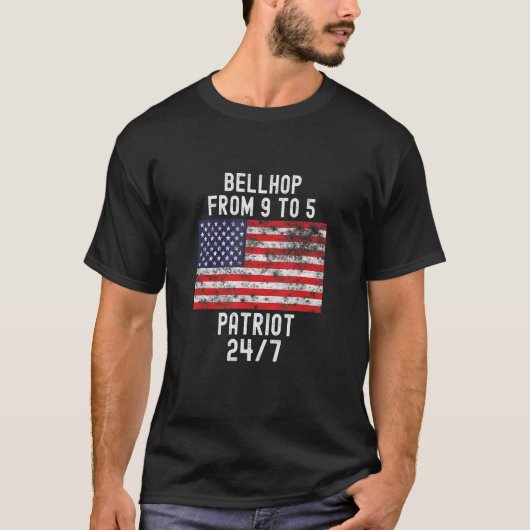 Bellhop Patrio Patriotic 4. Juli US-Flagge T-Shirt (Vorderseite)