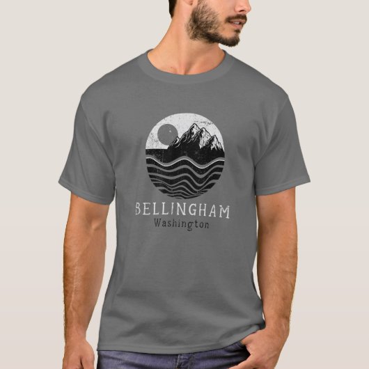 Bellingham Vintag Mountains Camping Washin T-Shirt (Vorderseite)