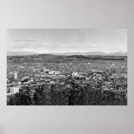 Bellingham, WA Town View von Sehome Hill 2 Poster (Vorne)